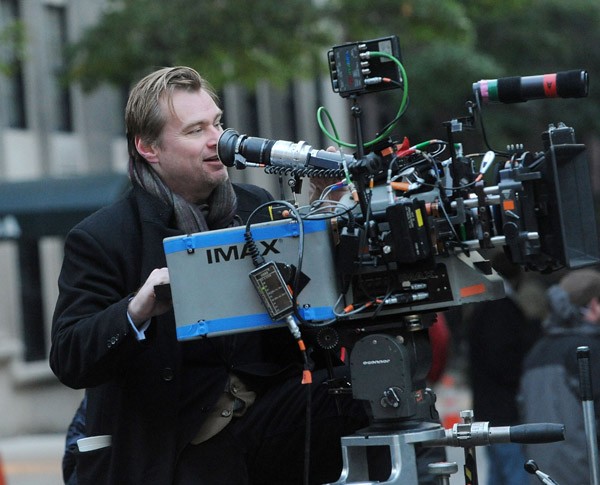 Christopher Nolan in the set of The Dark Knight.