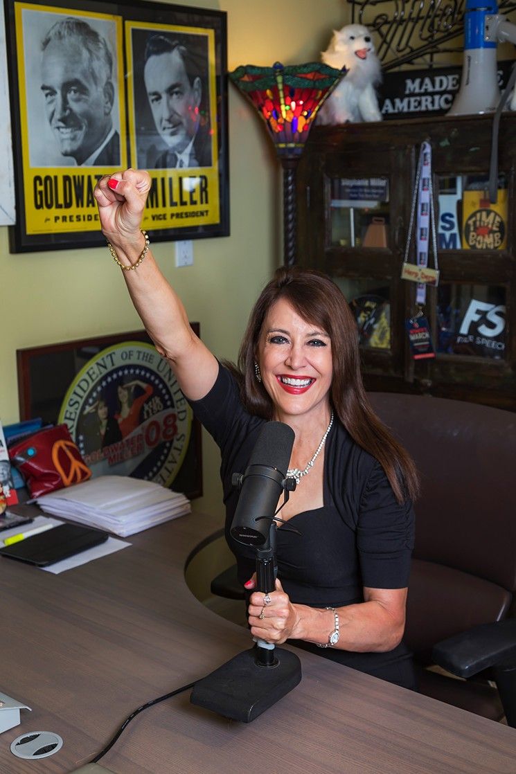 Stephanie Miller in her basement.