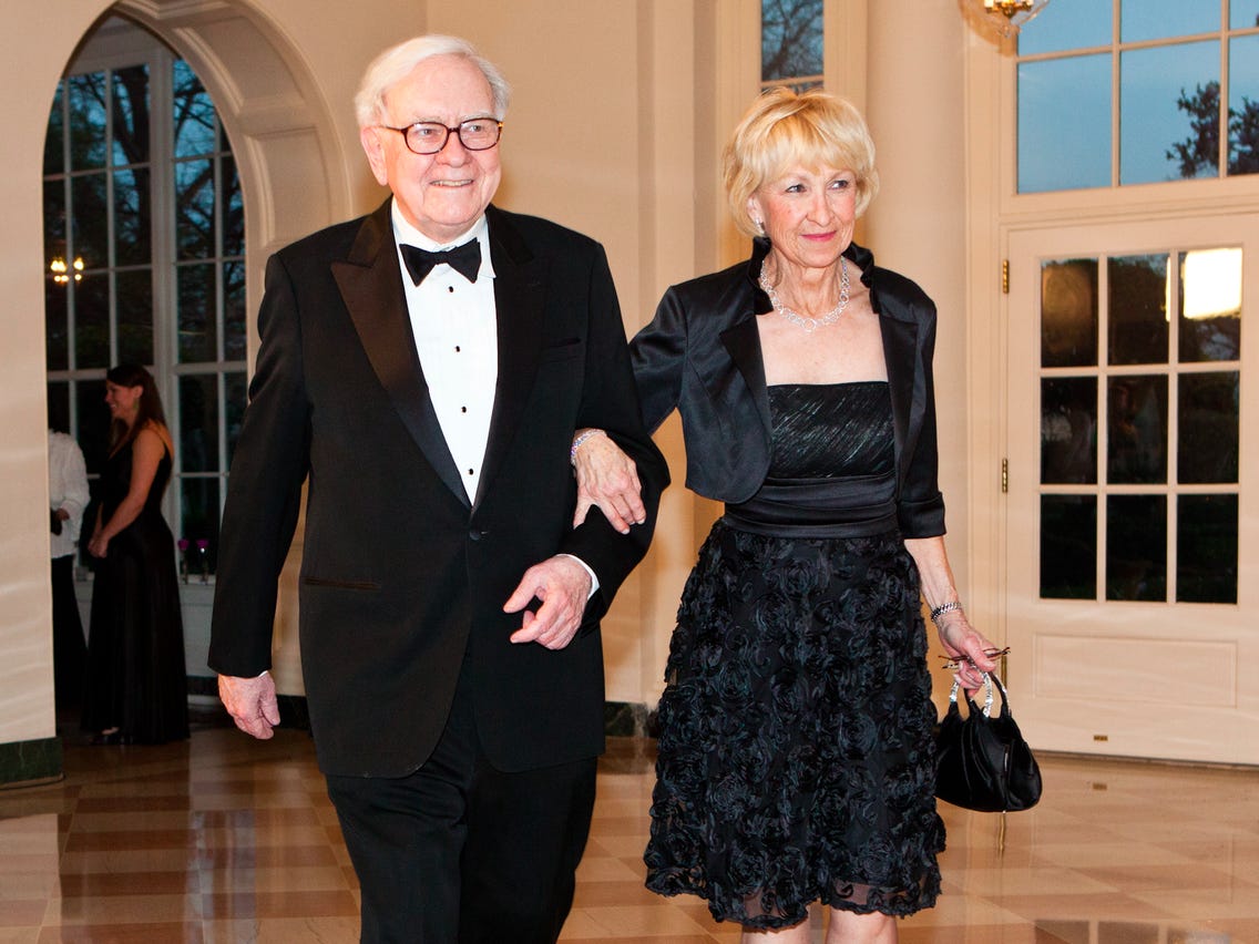 Warren Buffett with wife Astrid Menks.