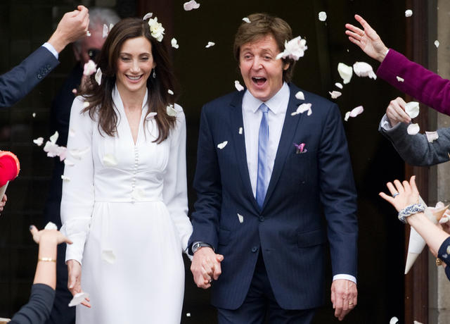 Paul McCartney and wife Nancy Shevell after getting married.